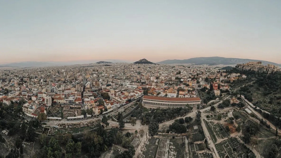 View across Athens towards the Acropolis