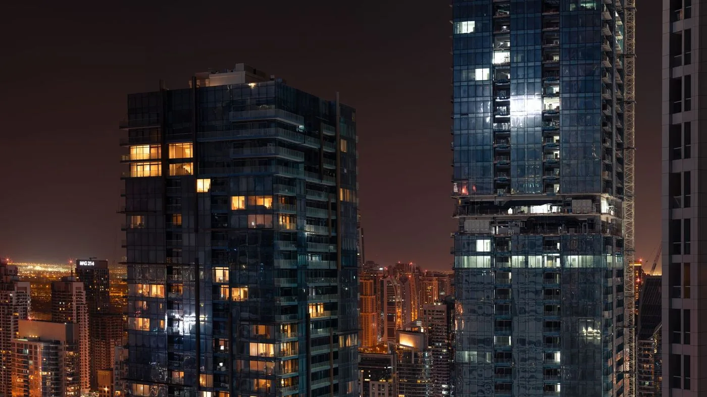 High rise towers along Dubai Marina
