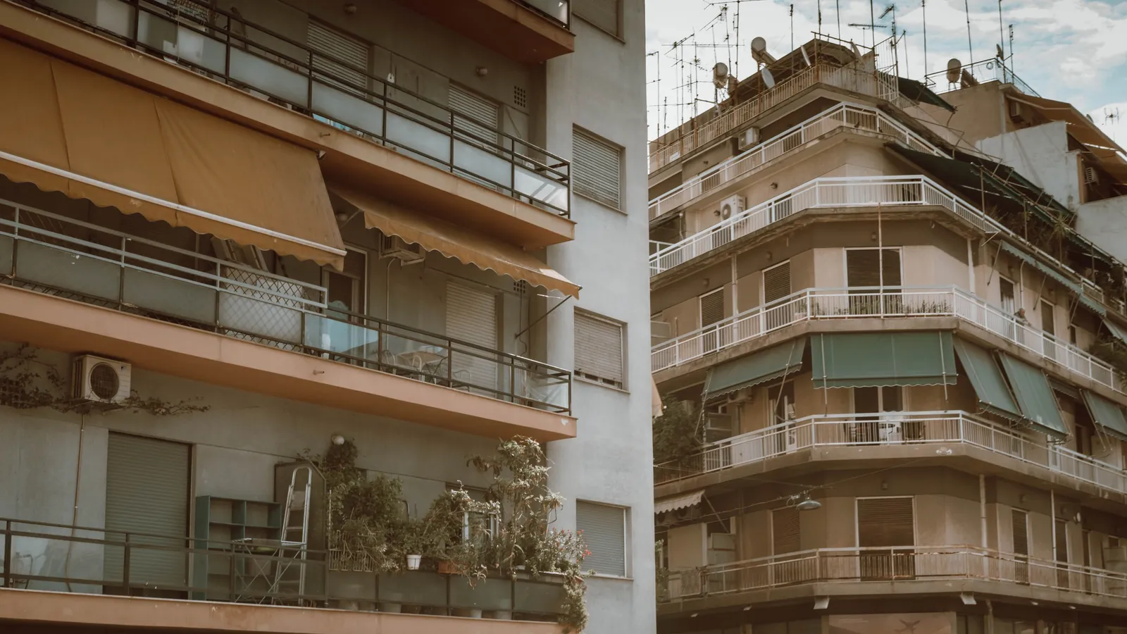 Apartment balconies in central Athens