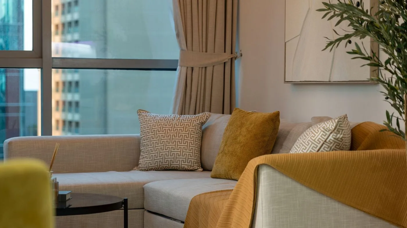 Interior of a finished modern apartment in Dubai