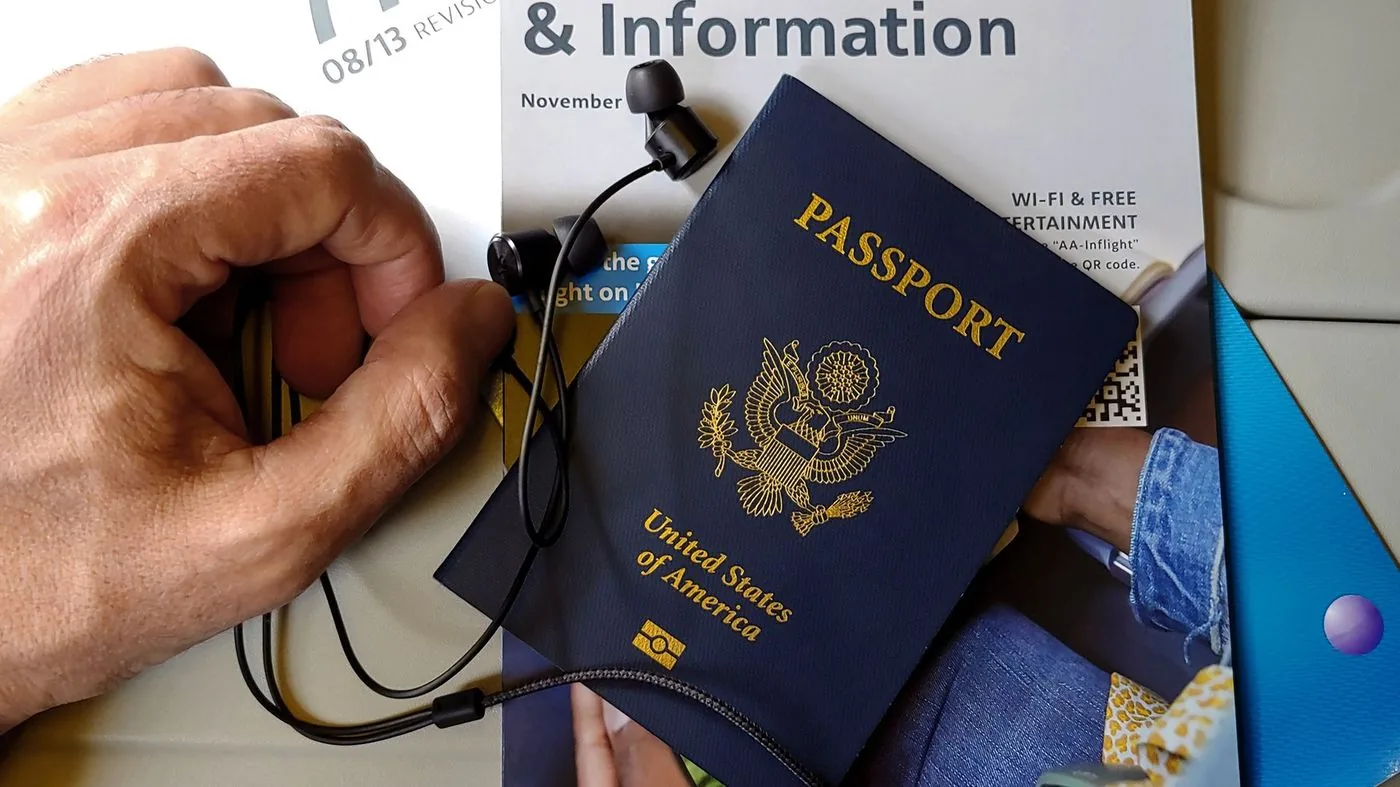 United States passport with visa application documents