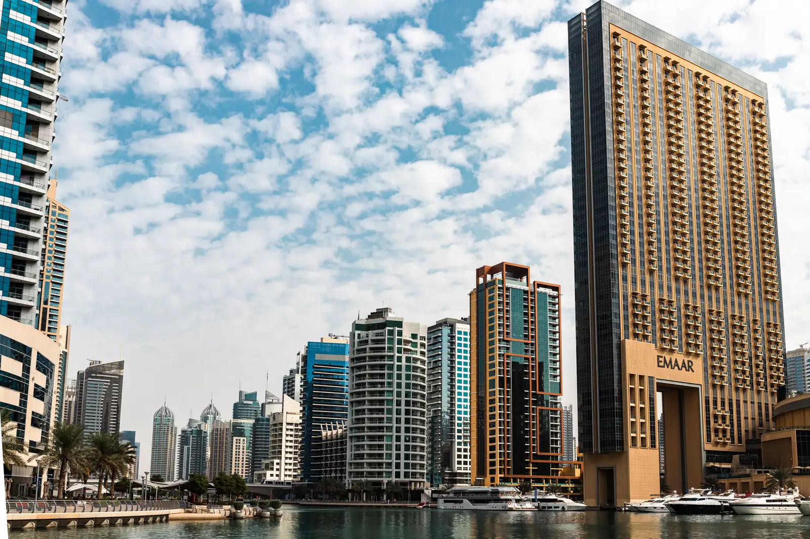 Residential towers on the Dubai Marina waterfront