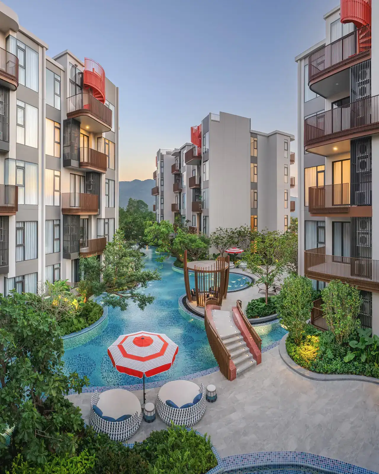 Communal area at CANVAS Cherngtalay, a Sansiri development in Phuket, Thailand