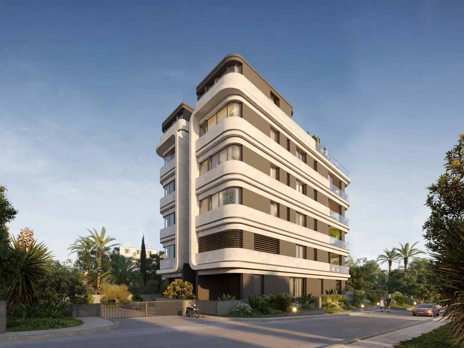 Visualisierung: Fassade in Capri House, einem BBF-Projekt in Limassol, Zypern