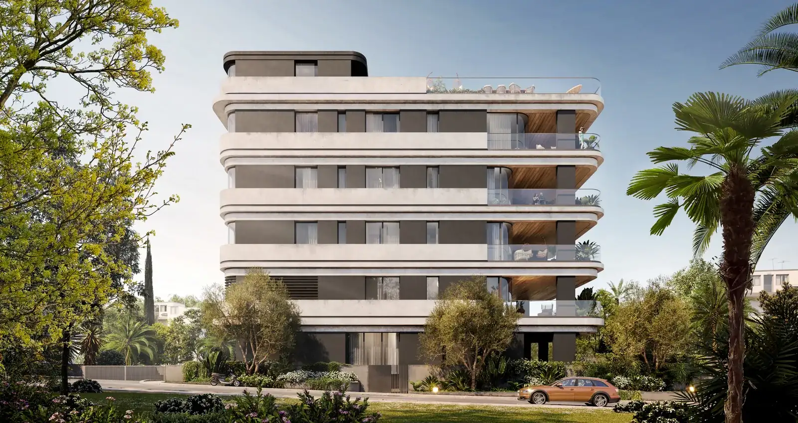 Visualisierung: Fassade in Capri House, einem BBF-Projekt in Limassol, Zypern