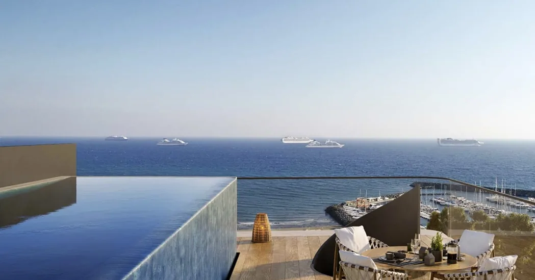 Visualisierung: Swimmingpool in Capri House, einem BBF-Projekt in Limassol, Zypern