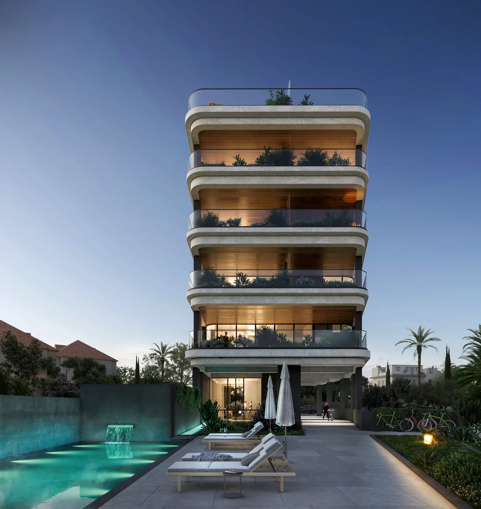Visualisierung: Swimmingpool in Capri House, einem BBF-Projekt in Limassol, Zypern