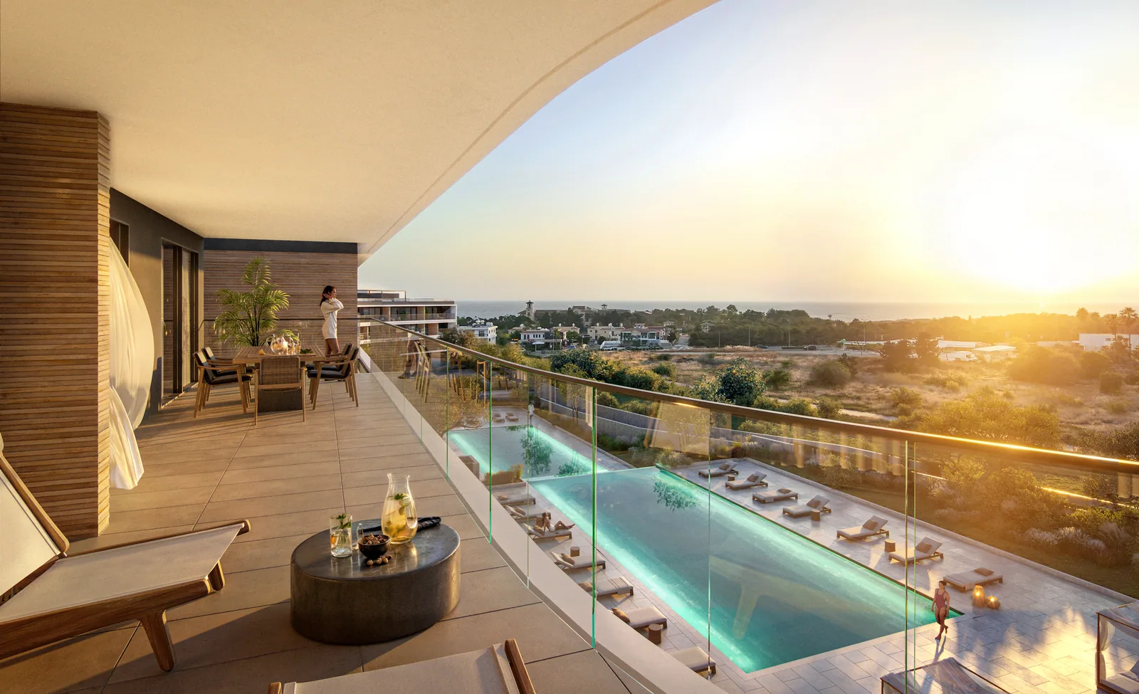 Visualisierung: Balkon in Eden Bay, einem BBF-Projekt in Paphos, Zypern