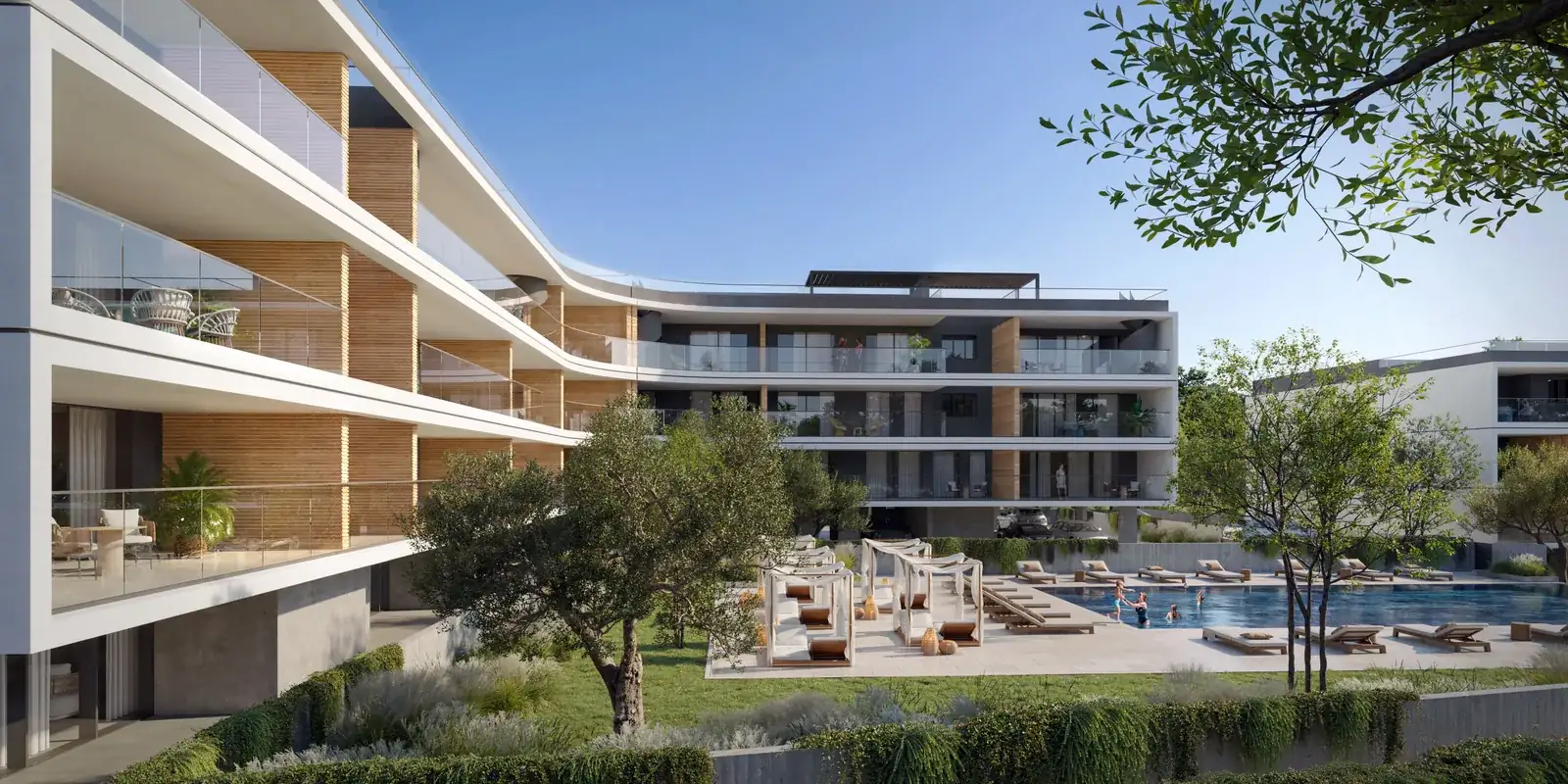Visualisierung: Swimmingpool in Eden Bay, einem BBF-Projekt in Paphos, Zypern