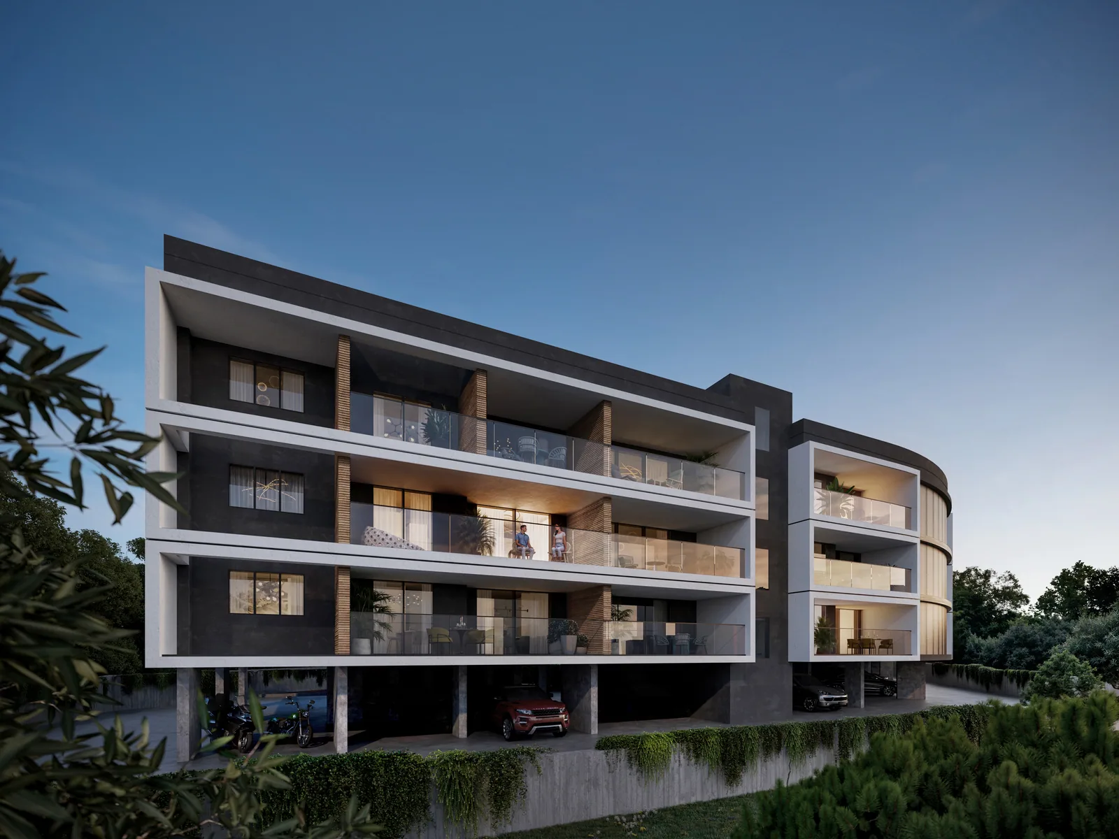 Visualisierung: Fassade in Eden Bay, einem BBF-Projekt in Paphos, Zypern