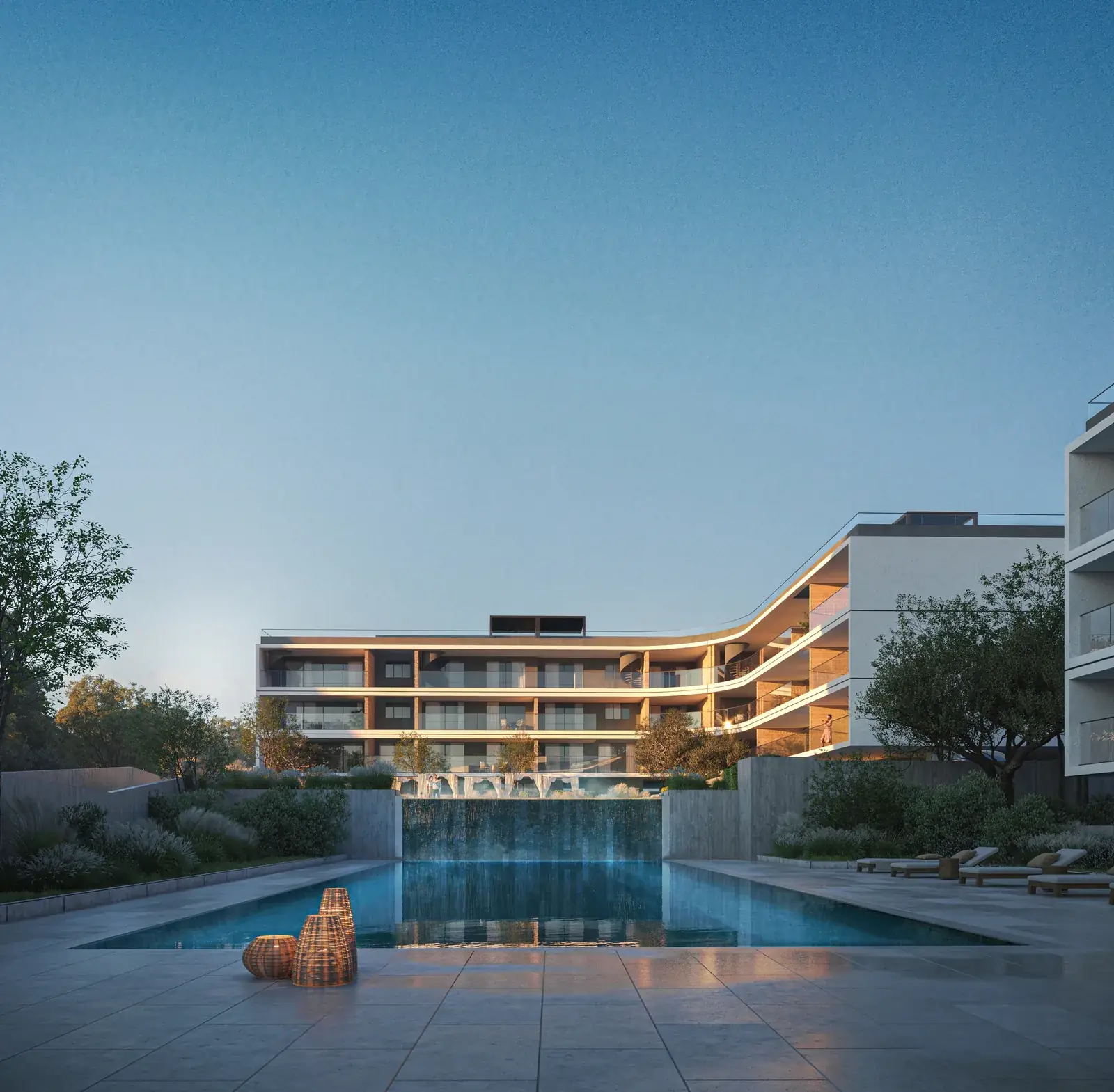 Visualisierung: Gemeinschaftsbereich in Eden Bay, einem BBF-Projekt in Paphos, Zypern