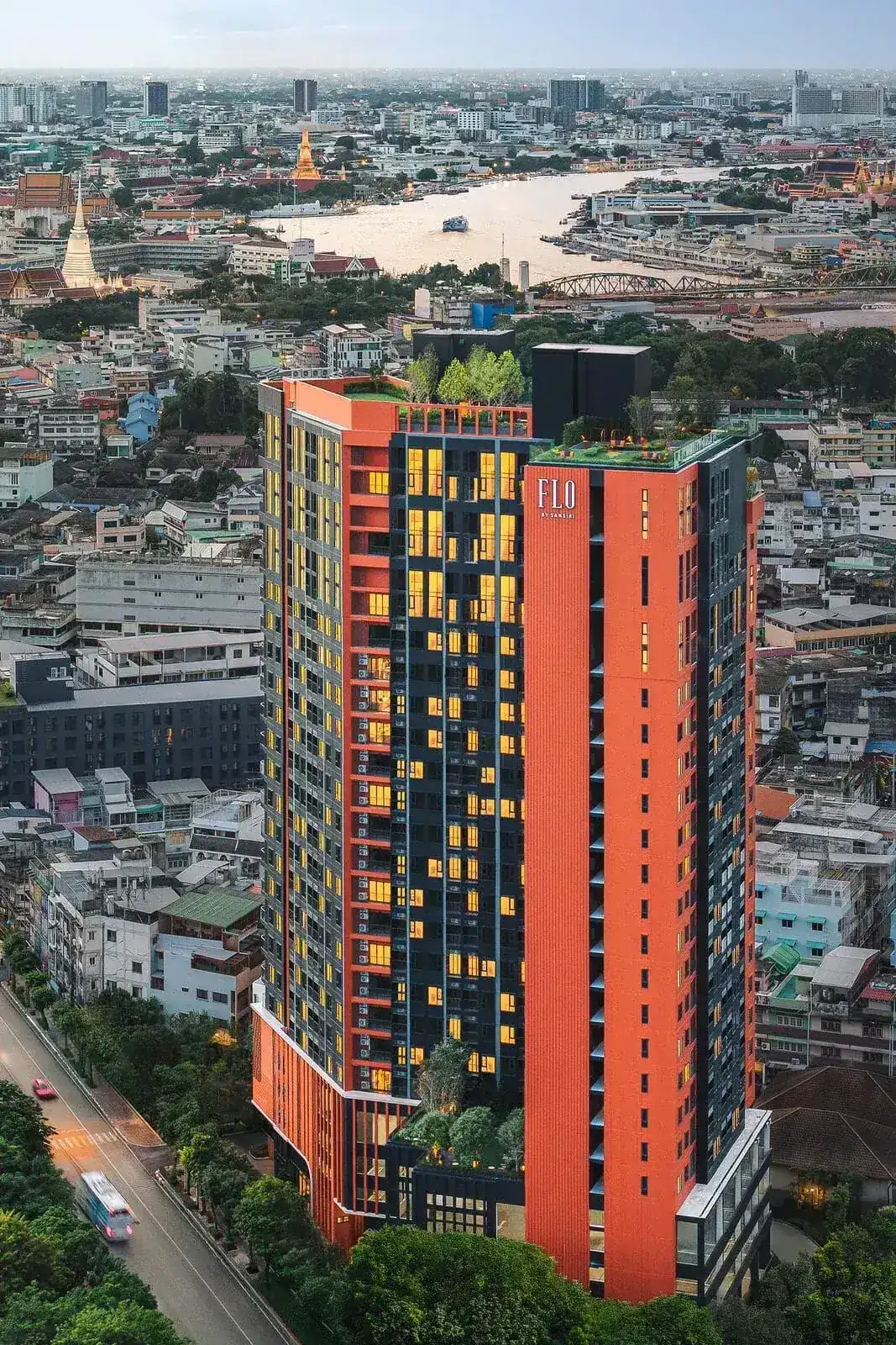 Aerial view at FLO by Sansiri, a Sansiri development in Bangkok, Thailand