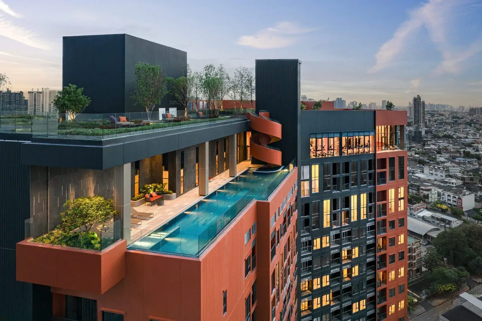Rooftop terrace at FLO by Sansiri, a Sansiri development in Bangkok, Thailand