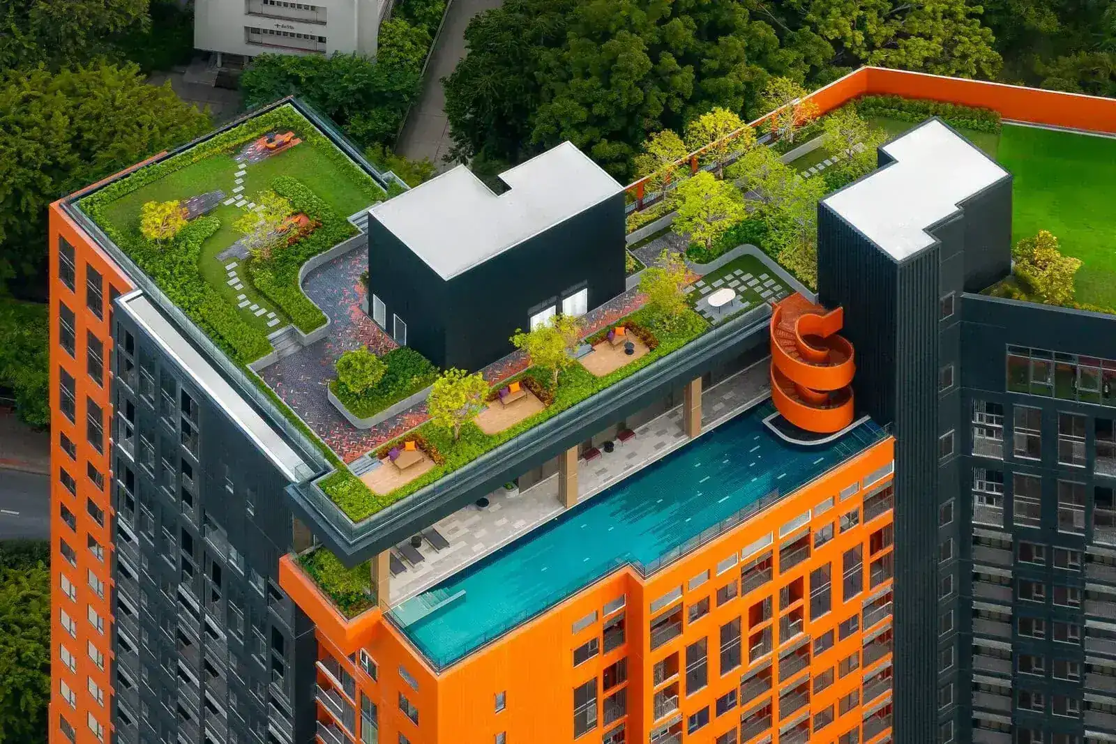 Swimming pool at FLO by Sansiri, a Sansiri development in Bangkok, Thailand