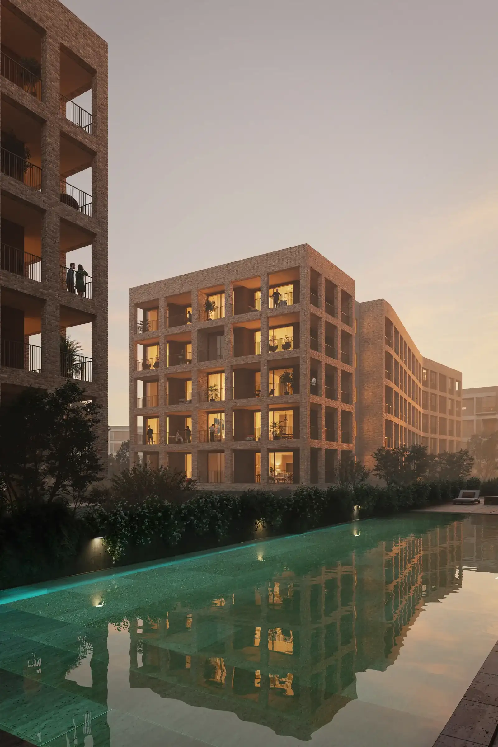 Recreación virtual: Piscina en Glow, un proyecto de BBF en Limasol, Chipre