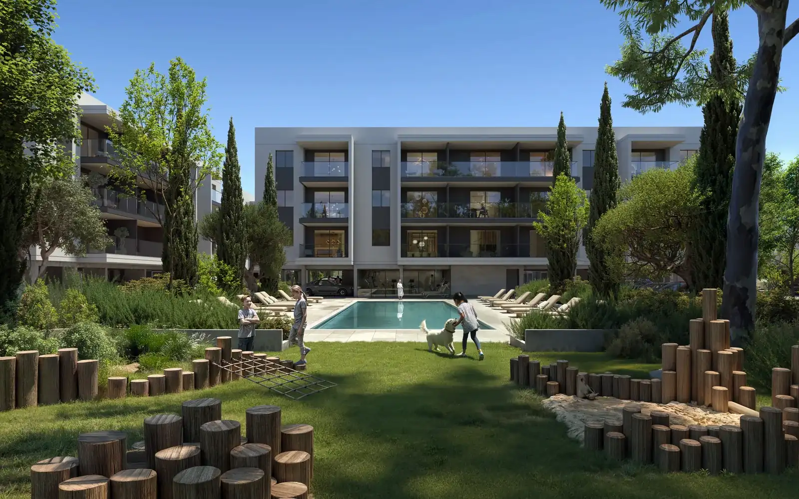 Visualisierung: Swimmingpool in Golfside, einem BBF-Projekt in Limassol, Zypern