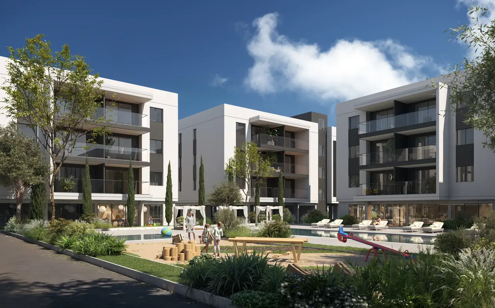Visualisierung: Gemeinschaftsbereich in Golfside, einem BBF-Projekt in Limassol, Zypern