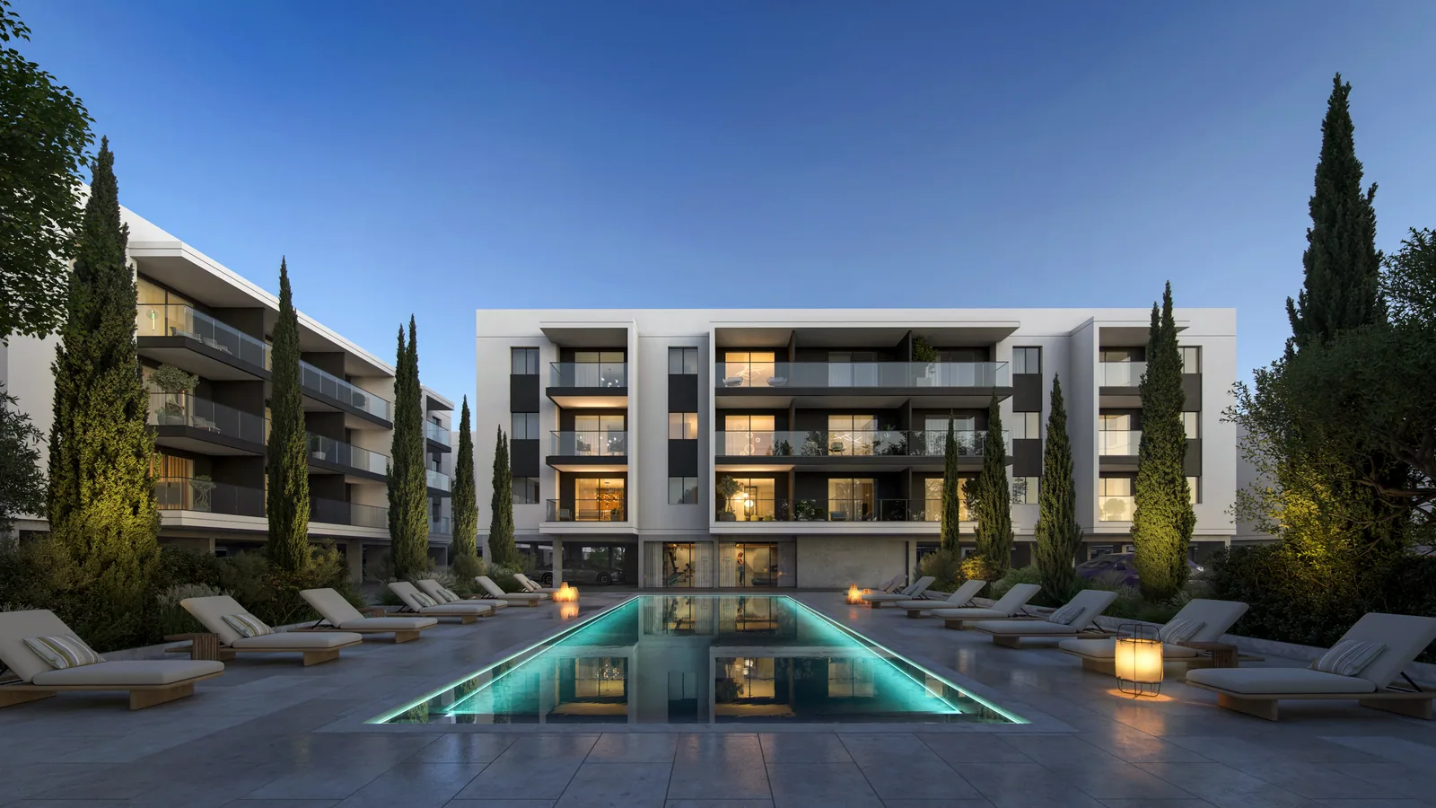 Visualisierung: Swimmingpool in Golfside, einem BBF-Projekt in Limassol, Zypern