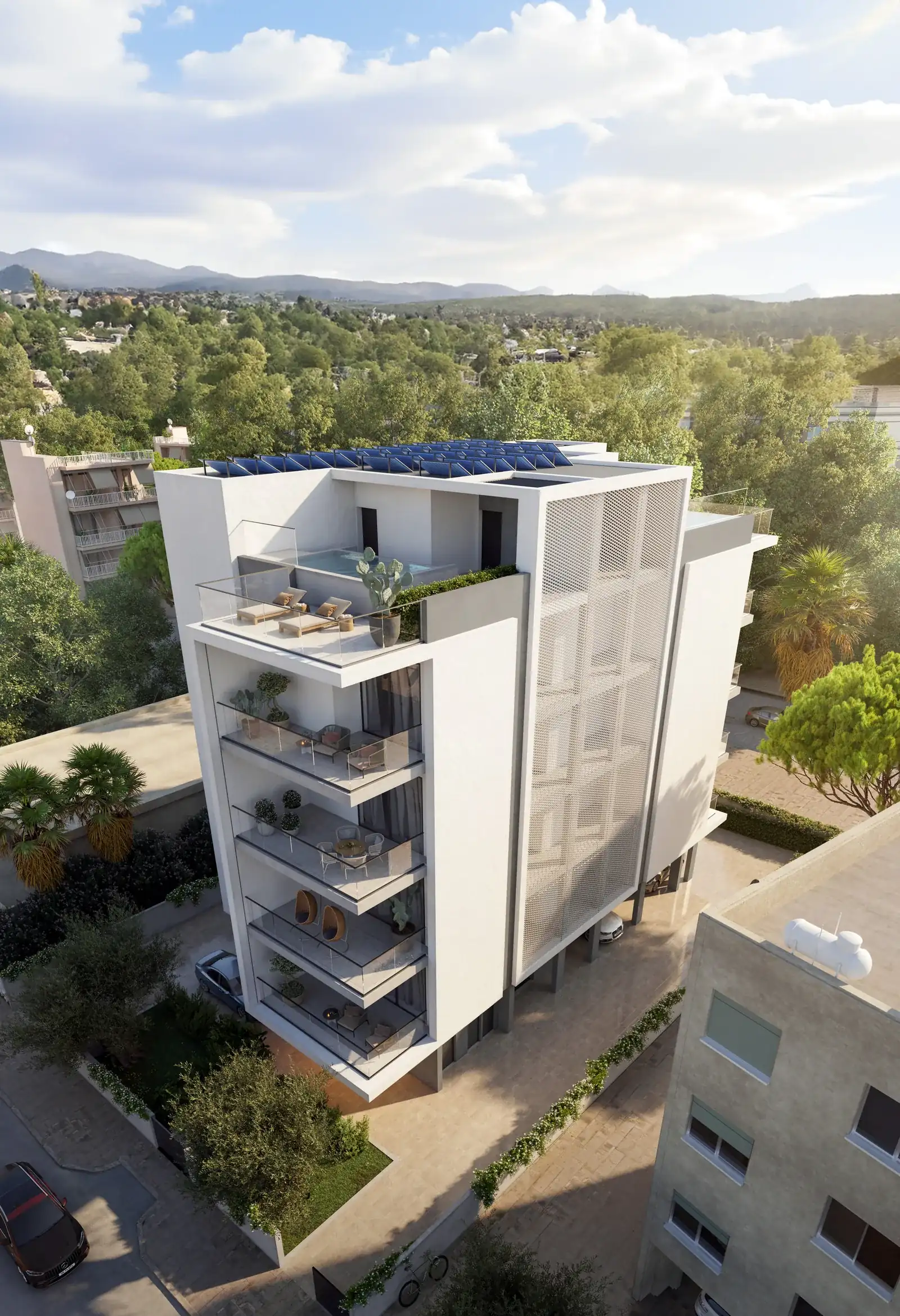 Visualisierung: Aussenansicht in Hide, einem BBF-Projekt in Limassol, Zypern