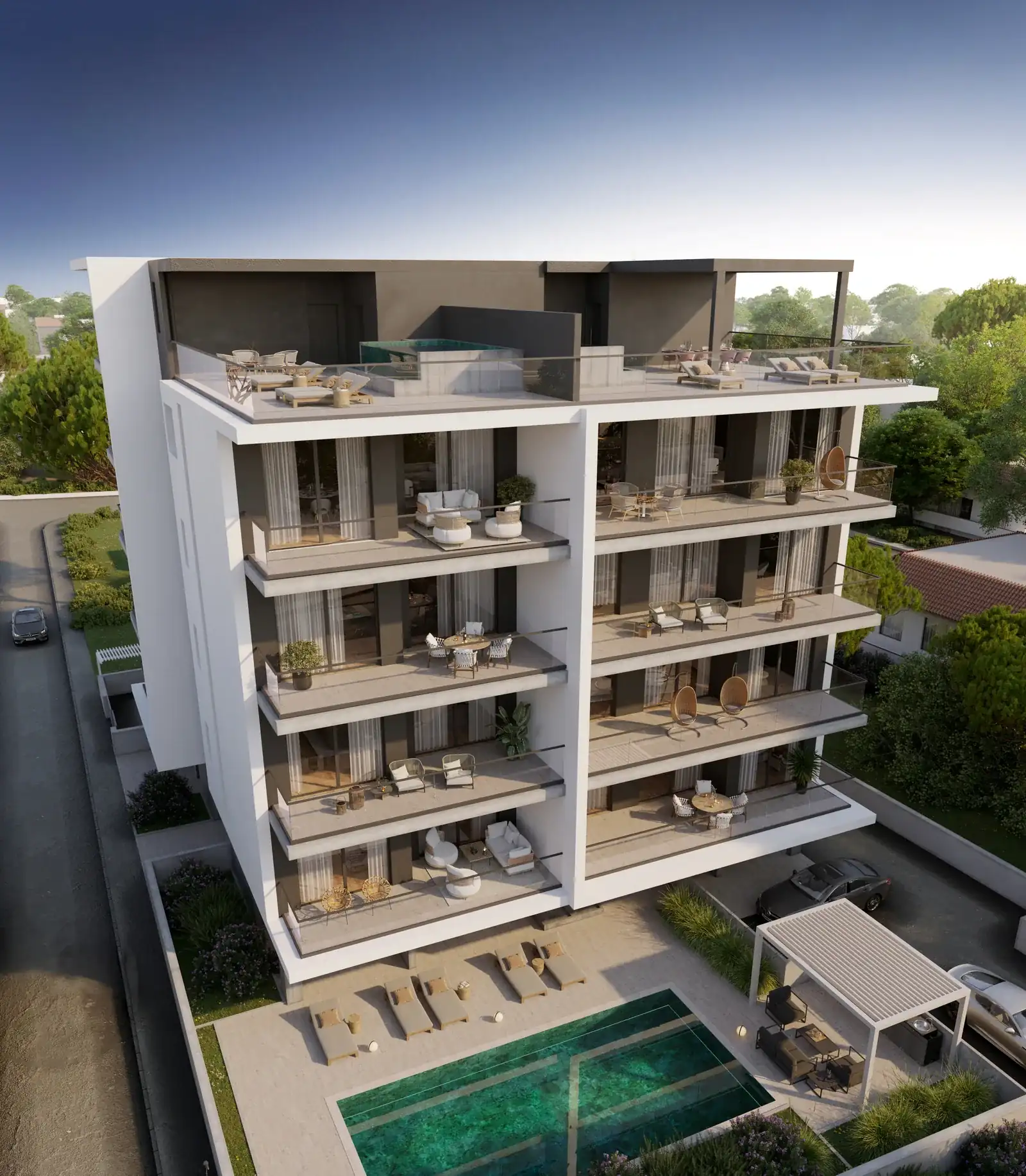 Visualisierung: Aussenansicht in Life, einem BBF-Projekt in Limassol, Zypern