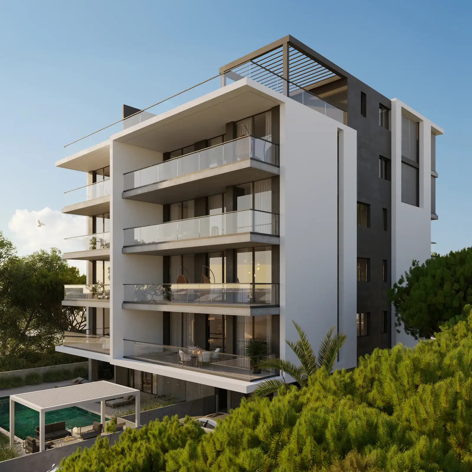 Visualisierung: Fassade in Life, einem BBF-Projekt in Limassol, Zypern