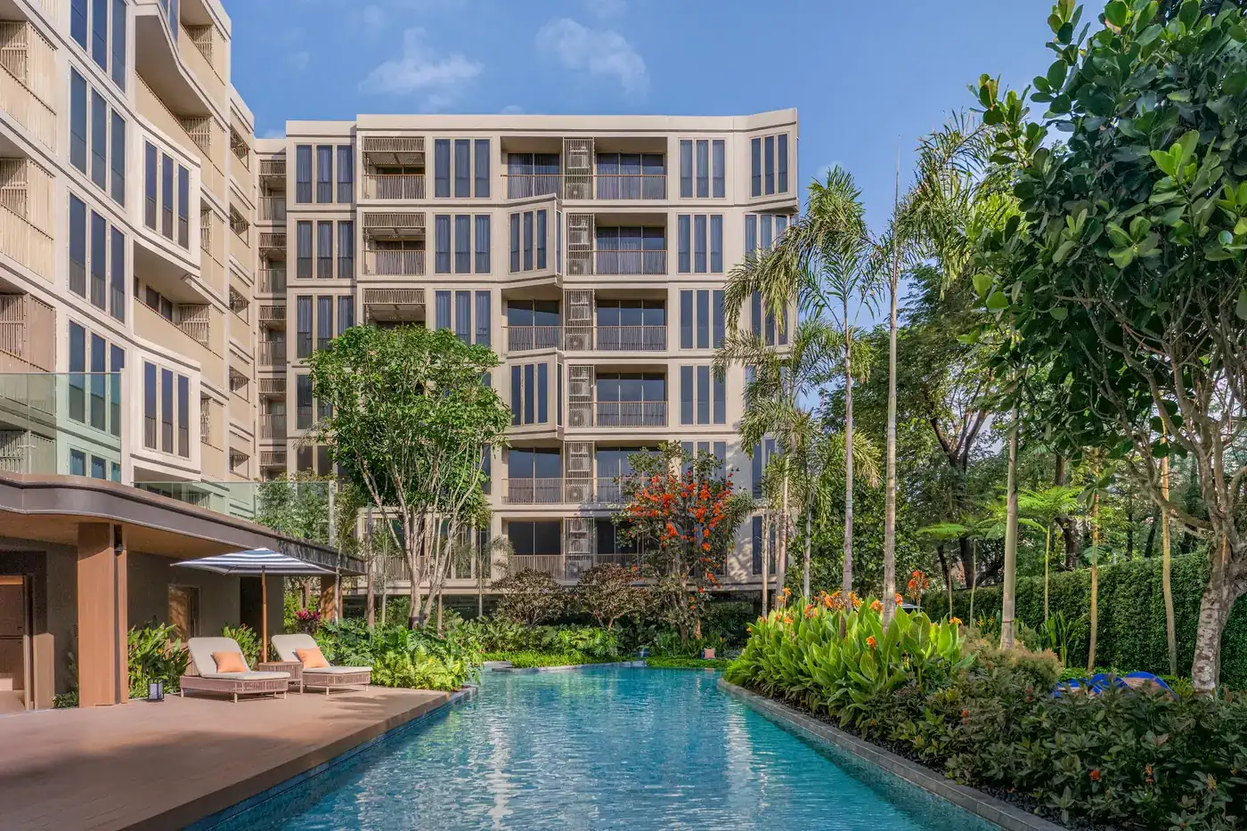 Swimming pool at mekin HAUS, a Sansiri development in Chiang Mai, Thailand
