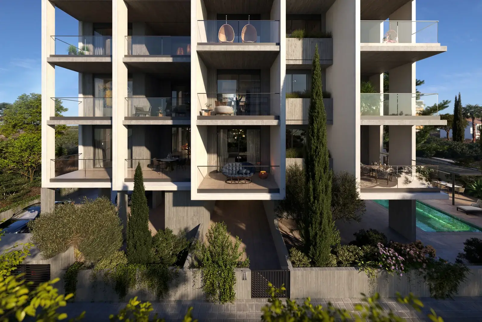 Visualisierung: Swimmingpool in Rise, einem BBF-Projekt in Limassol, Zypern