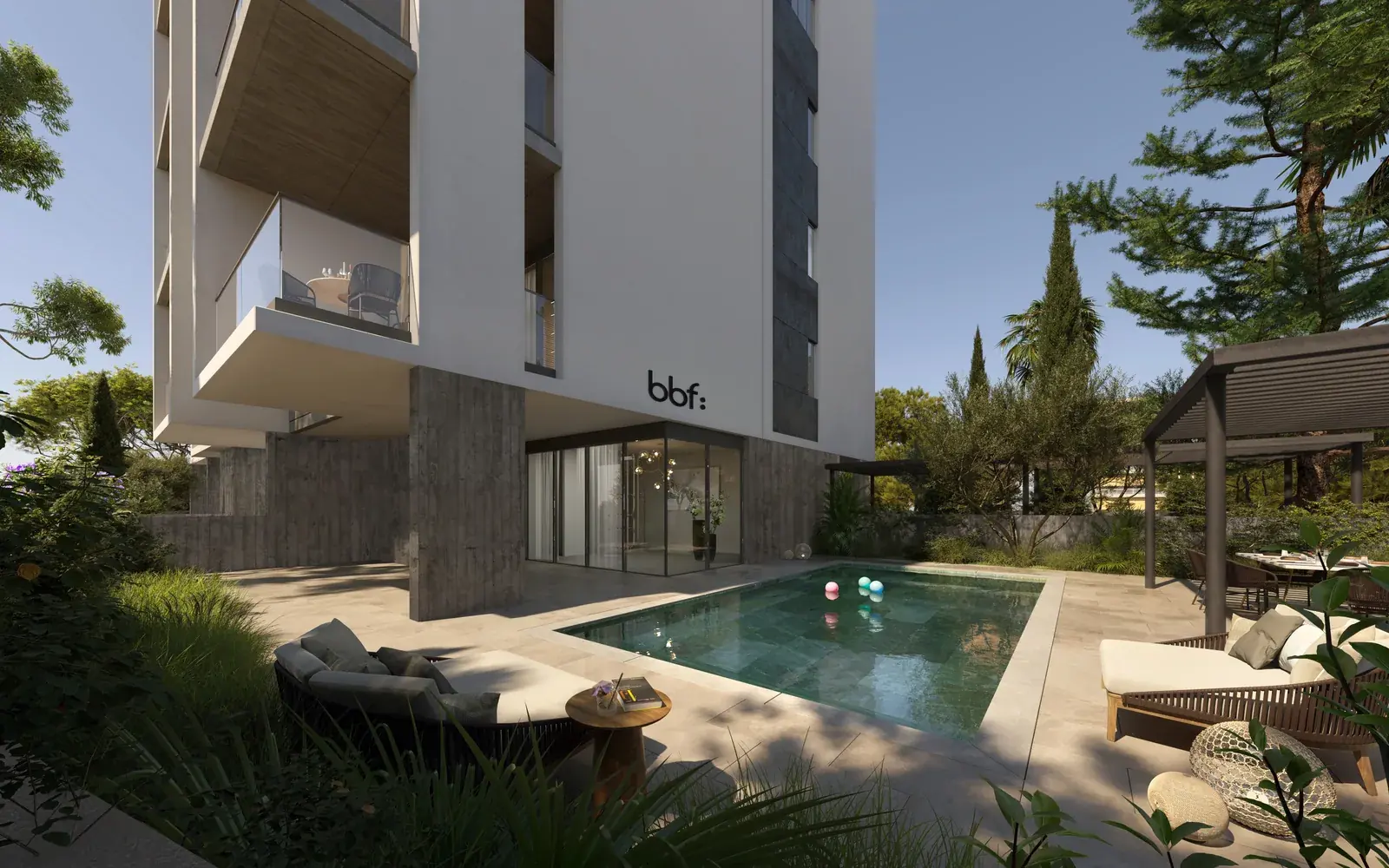 Visualisierung: Swimmingpool in Rise, einem BBF-Projekt in Limassol, Zypern