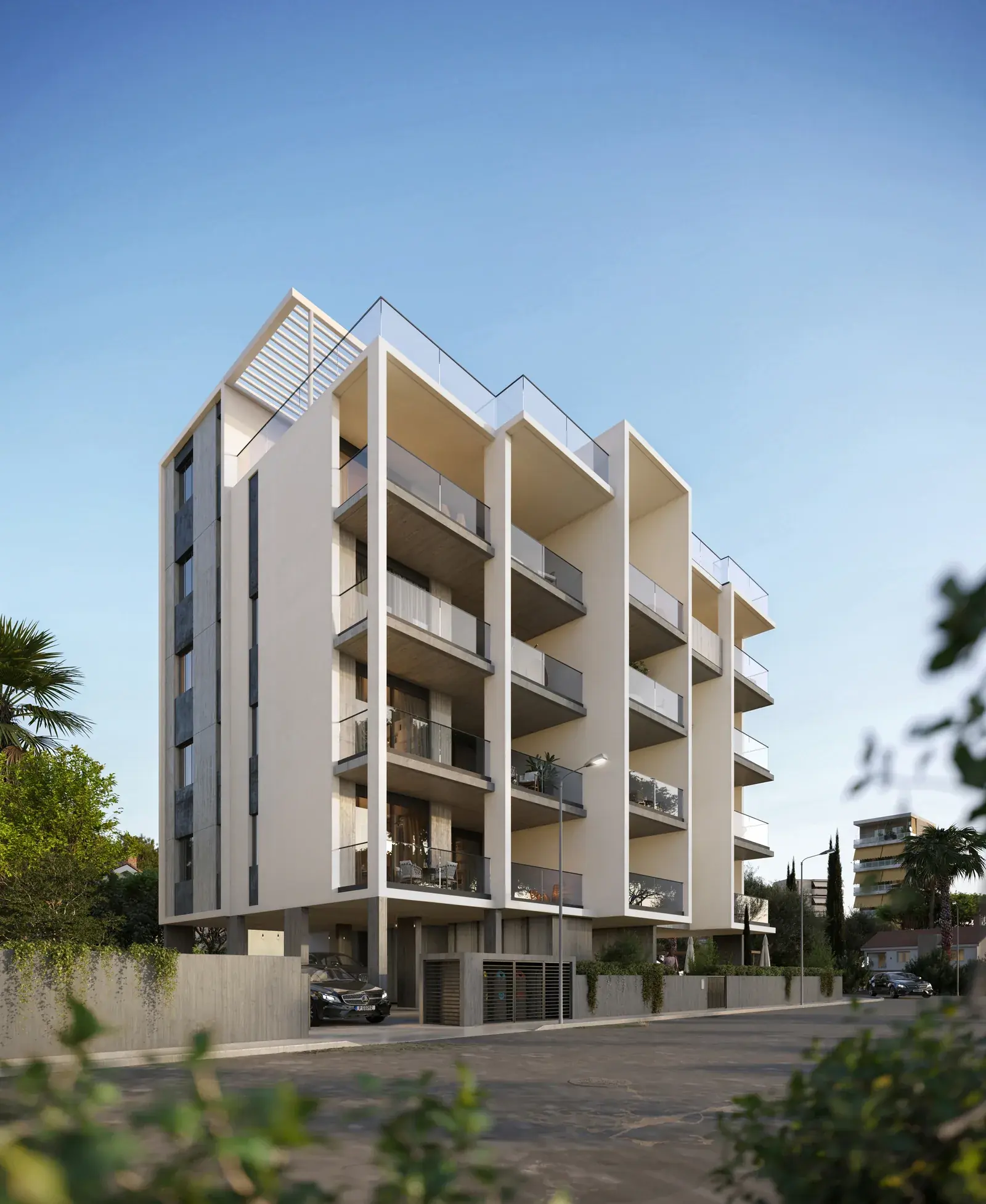 Visualisierung: Fassade in Rise, einem BBF-Projekt in Limassol, Zypern
