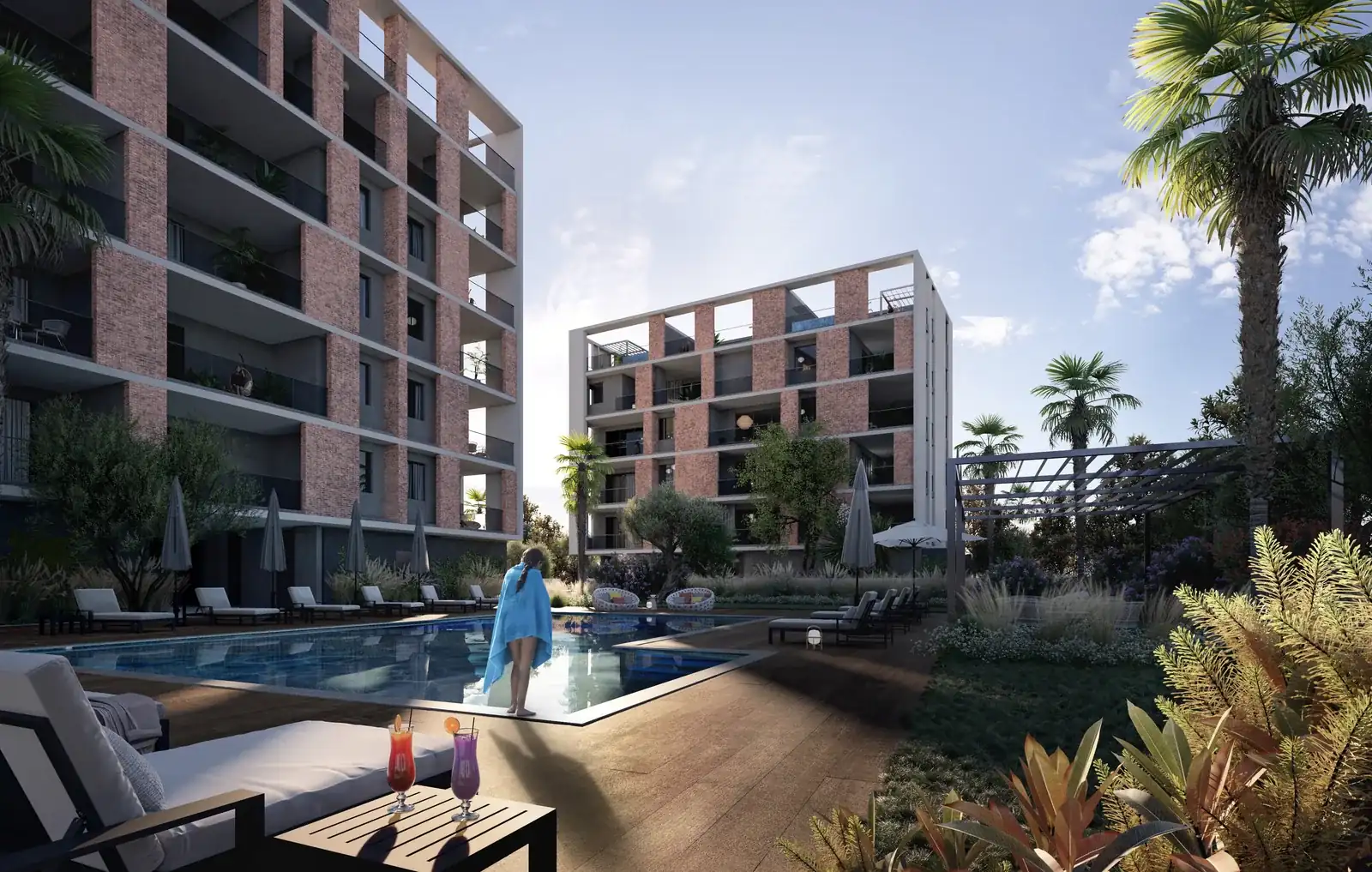 Visualisation: Swimming pool at Rosa dei Venti, a BBF development in Limassol, Cyprus
