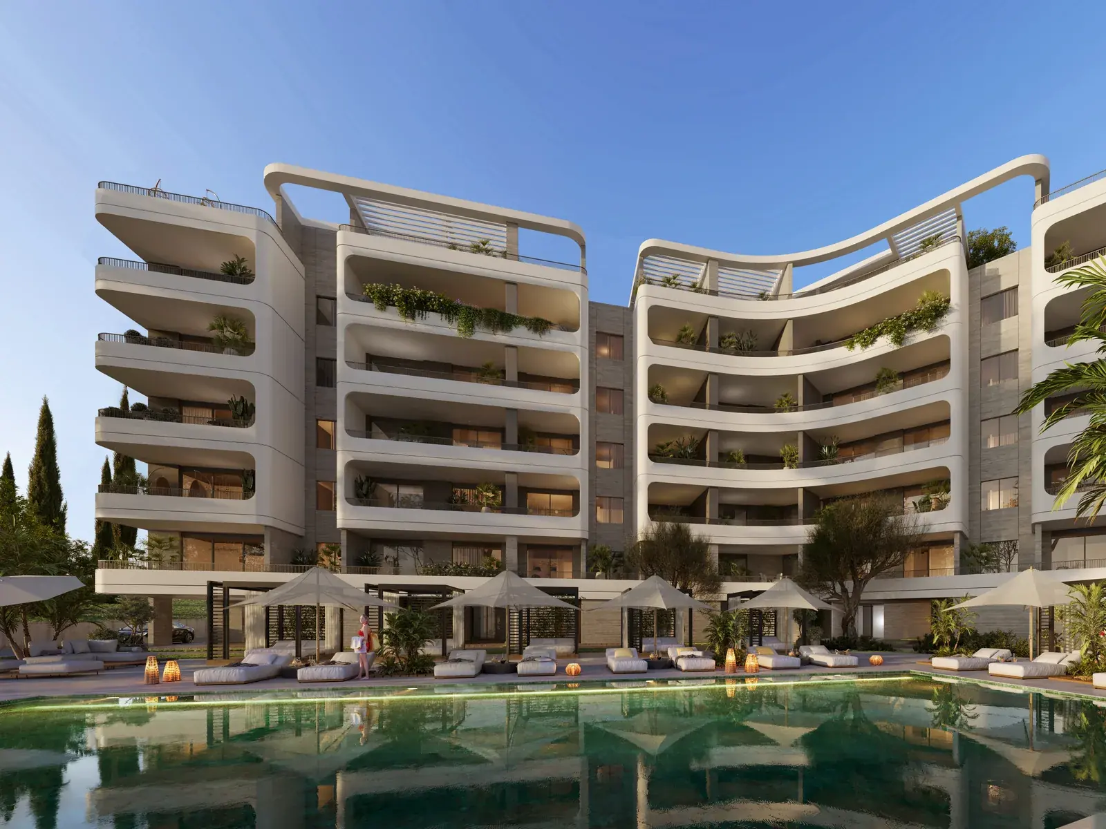 Visualisierung: Swimmingpool in Sense, einem BBF-Projekt in Limassol, Zypern