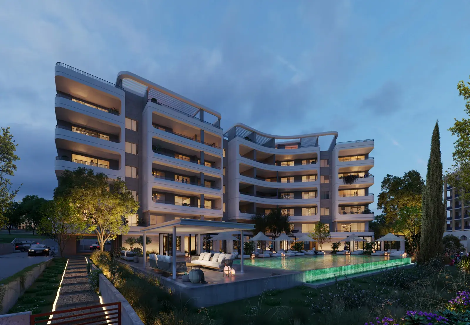 Visualisierung: Swimmingpool in Sense, einem BBF-Projekt in Limassol, Zypern