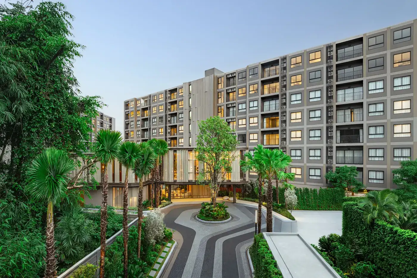 Facade at THE BASE Cherngtalay, a Sansiri development in Phuket, Thailand