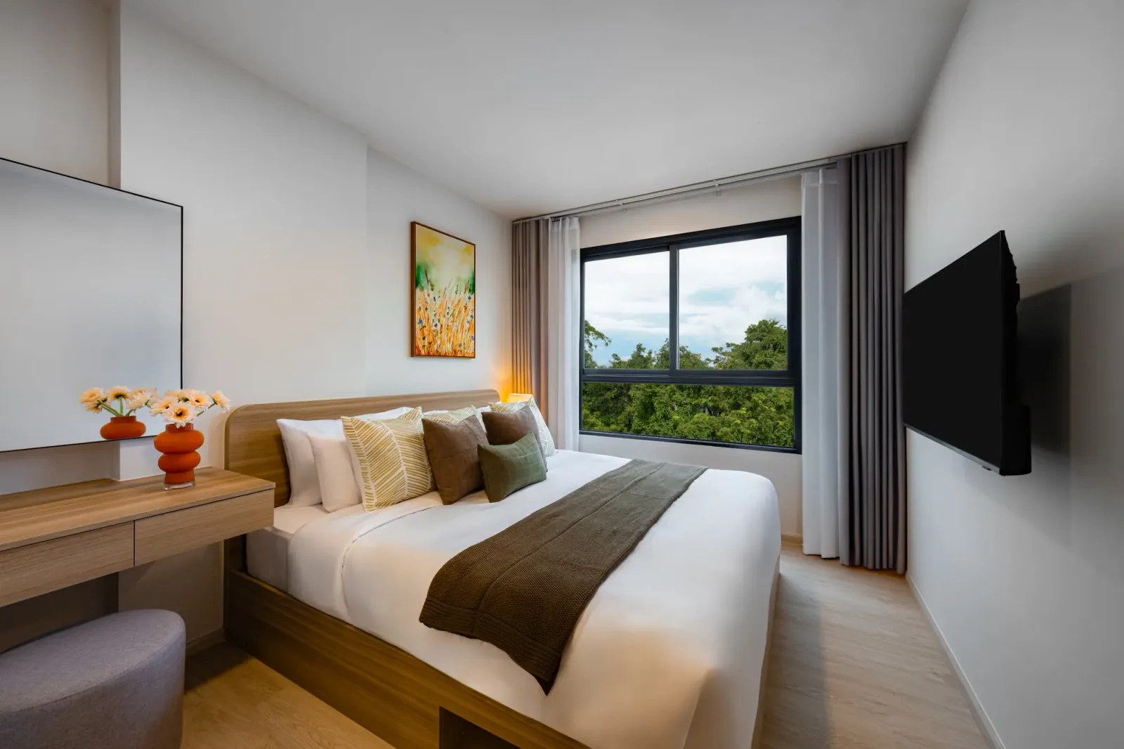 Bedroom at THE BASE Cherngtalay, a Sansiri development in Phuket, Thailand