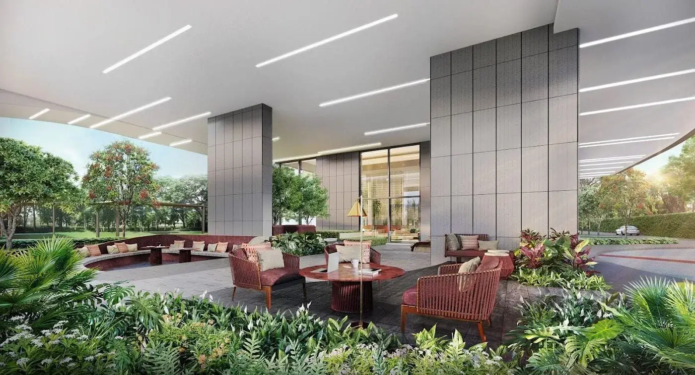 Lobby at THE LINE Vibe, a Sansiri development in Bangkok, Thailand