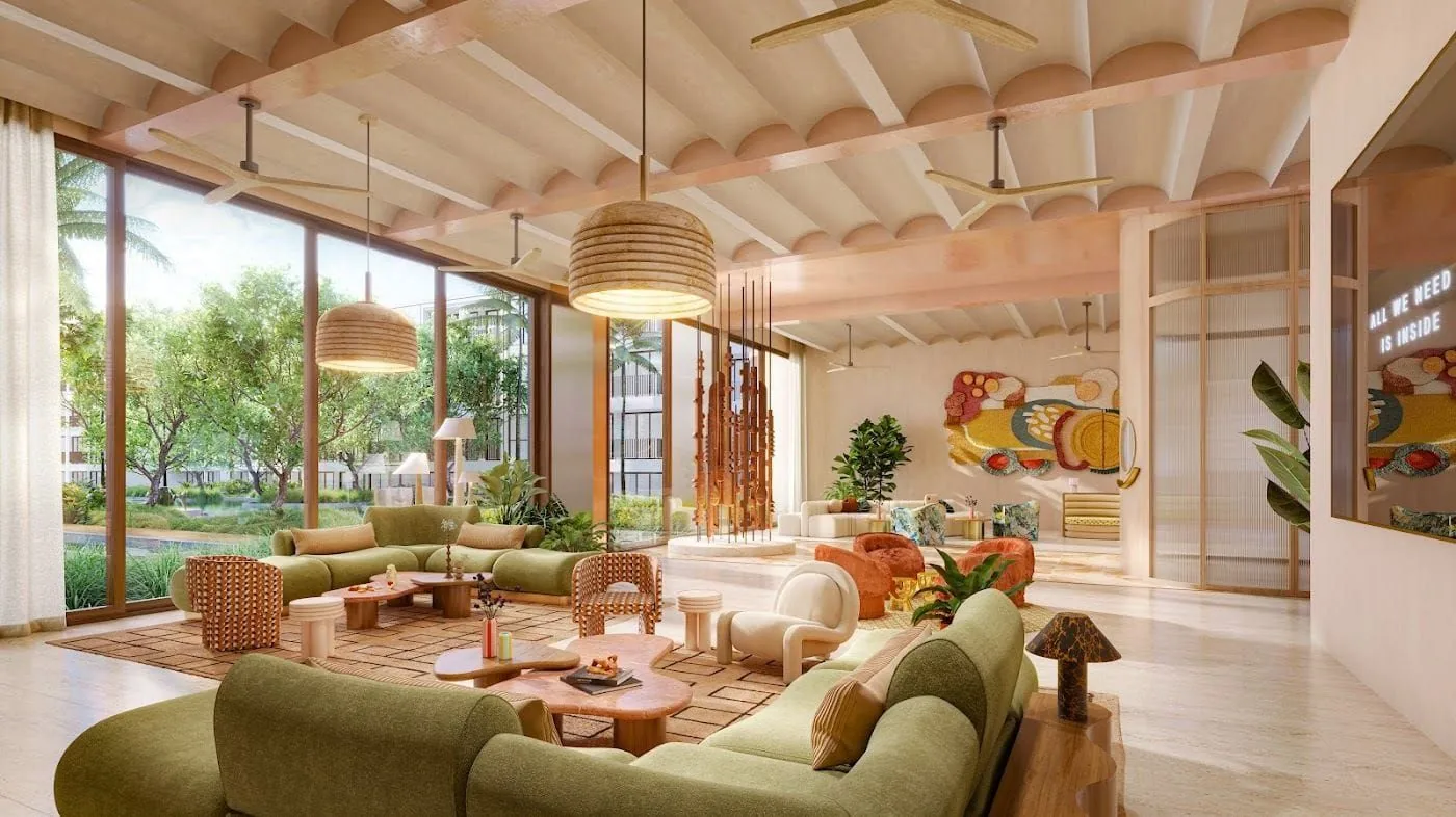 Lobby at Standard Residences, a Sansiri development in Hua Hin, Thailand