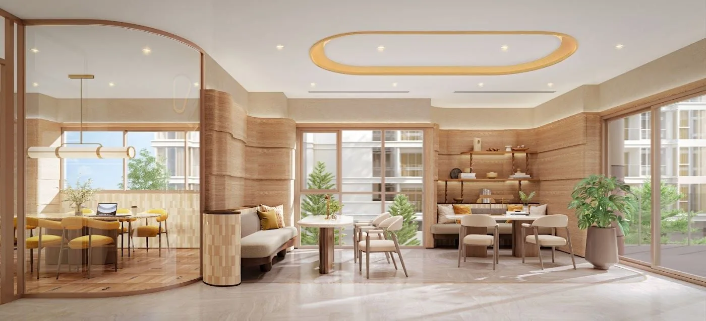 Co-working space at valles HAUS, a Sansiri development in Bangkok, Thailand
