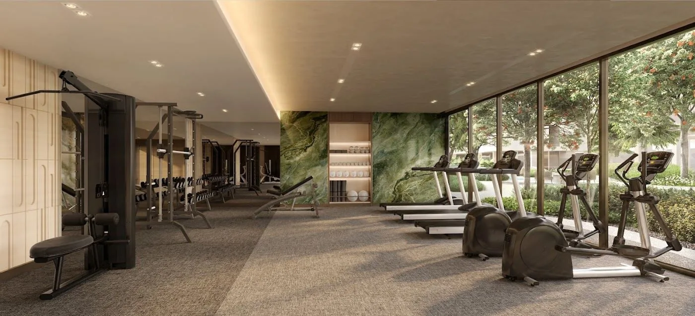 Fitness area at valles HAUS, a Sansiri development in Bangkok, Thailand