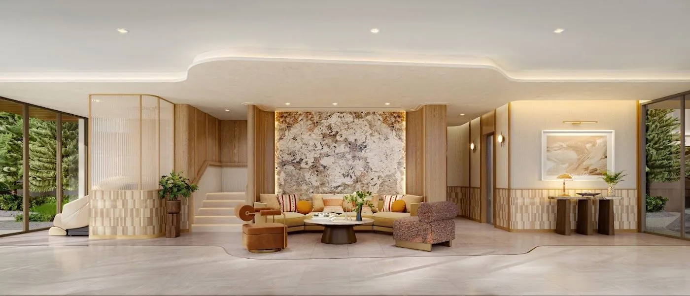 Lobby at valles HAUS, a Sansiri development in Bangkok, Thailand