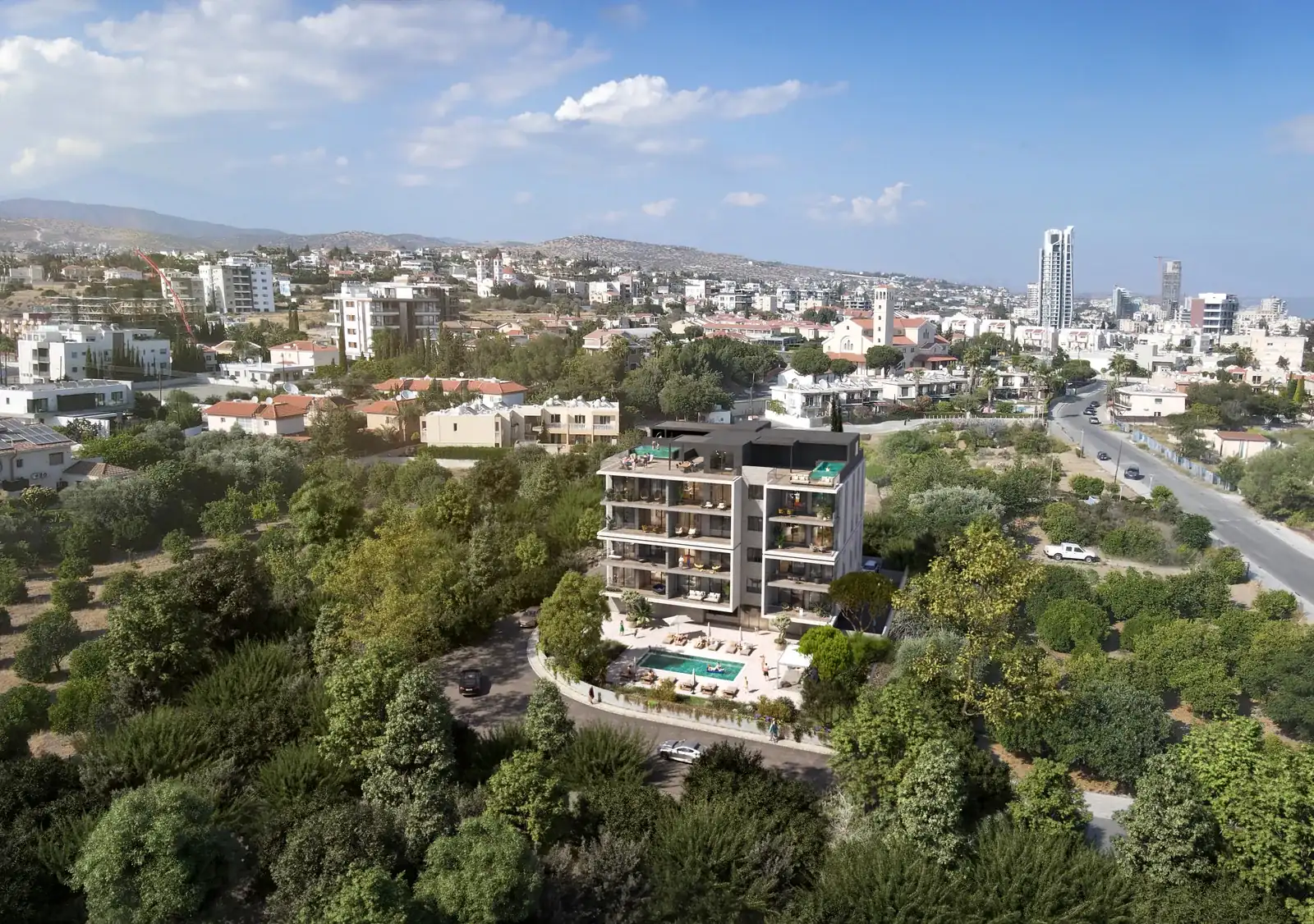 Visualisierung: Aussenansicht in Verde, einem BBF-Projekt in Limassol, Zypern