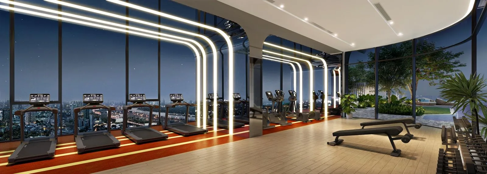 Fitness area at XELF by Sansiri, a Sansiri development in Bangkok, Thailand